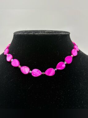 Hot Pink Beaded Shell Necklace - Women Jewelry
